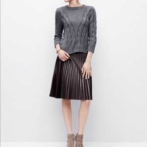 Ann Taylor faux Leather pleated skirt